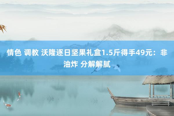 情色 调教 沃隆逐日坚果礼盒1.5斤得手49元：非油炸 分解解腻