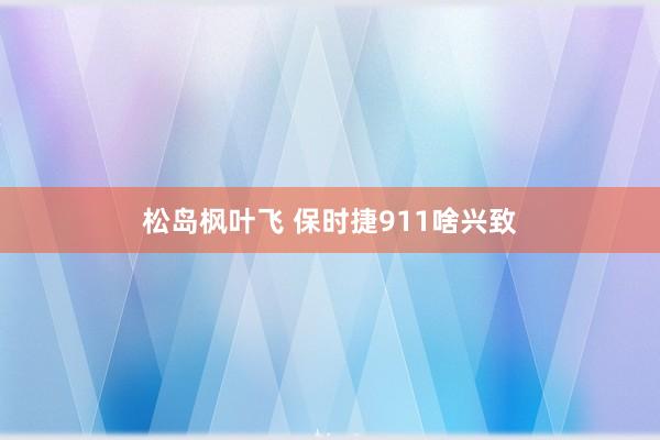 松岛枫叶飞 保时捷911啥兴致