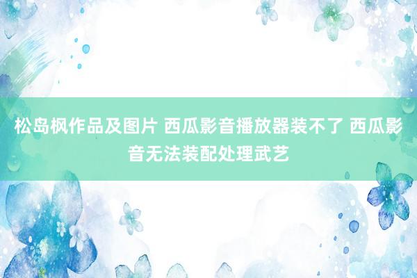 松岛枫作品及图片 西瓜影音播放器装不了 西瓜影音无法装配处理武艺