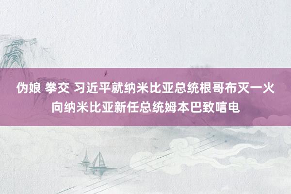 伪娘 拳交 习近平就纳米比亚总统根哥布灭一火向纳米比亚新任总统姆本巴致唁电