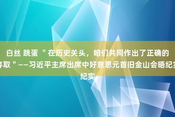 白丝 跳蛋 ＂在历史关头，咱们共同作出了正确的弃取＂——习近平主席出席中好意思元首旧金山会晤纪实