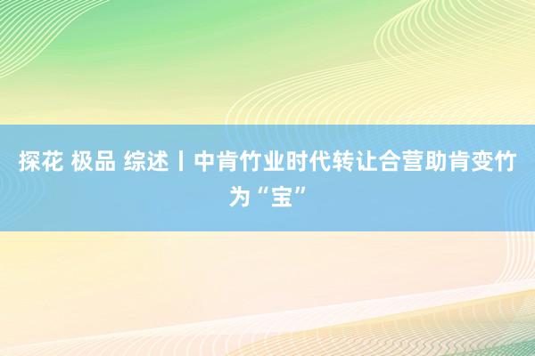 探花 极品 综述丨中肯竹业时代转让合营助肯变竹为“宝”