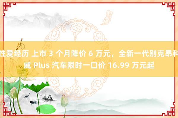 性爱经历 上市 3 个月降价 6 万元，全新一代别克昂科威 Plus 汽车限时一口价 16.99 万元起