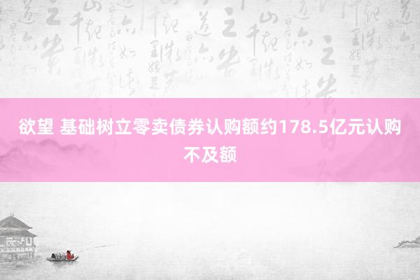 欲望 基础树立零卖债券认购额约178.5亿元　认购不及额